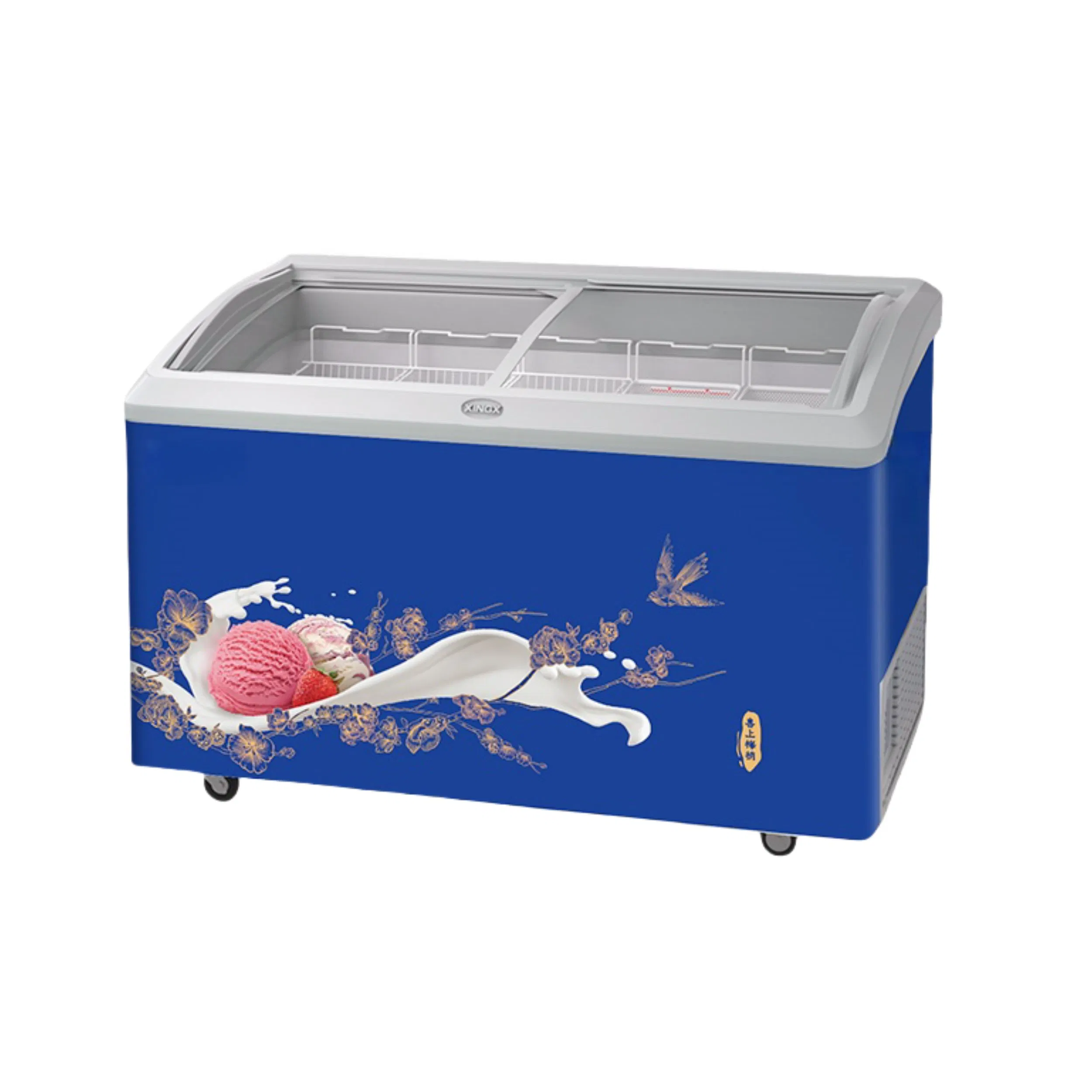 Painted Steel Inside Walls Ice Cream Display Chest Freezer