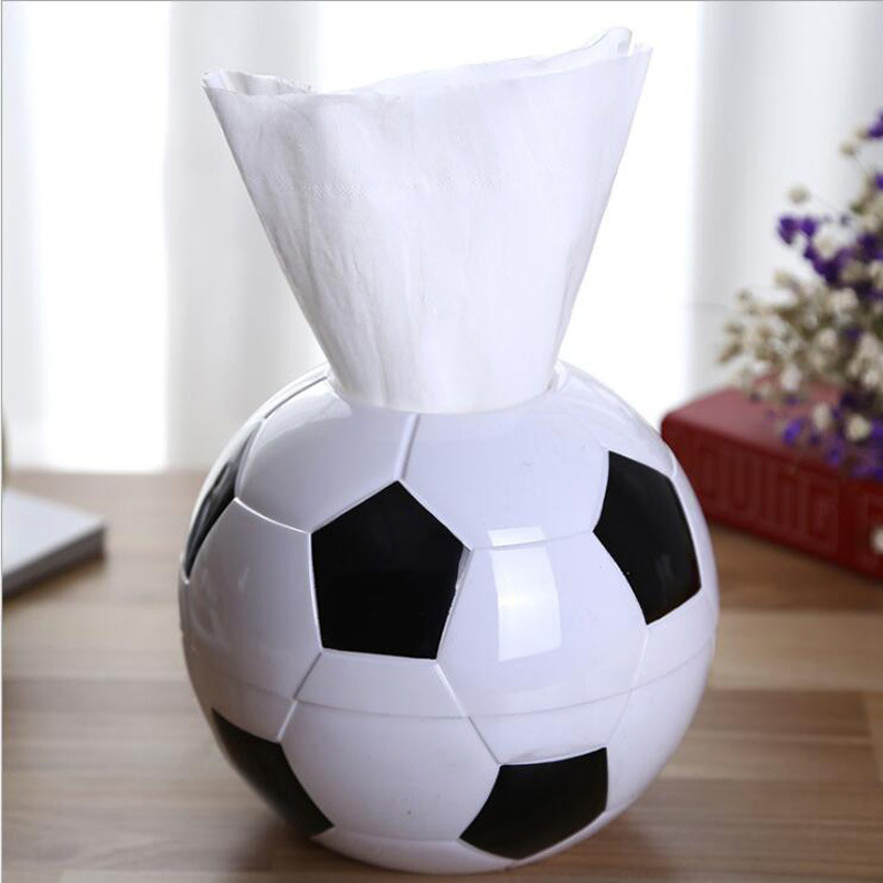 Tissue Holder Paper Pumping Box Tissue Box Paper Pot for Home Office Car Tissue Holder Creative Round Football Shape Roll Bl11988