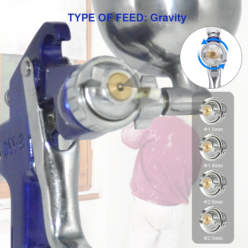 Пистолет для покраски высокого давления S-770G с насадкой 2.0мм