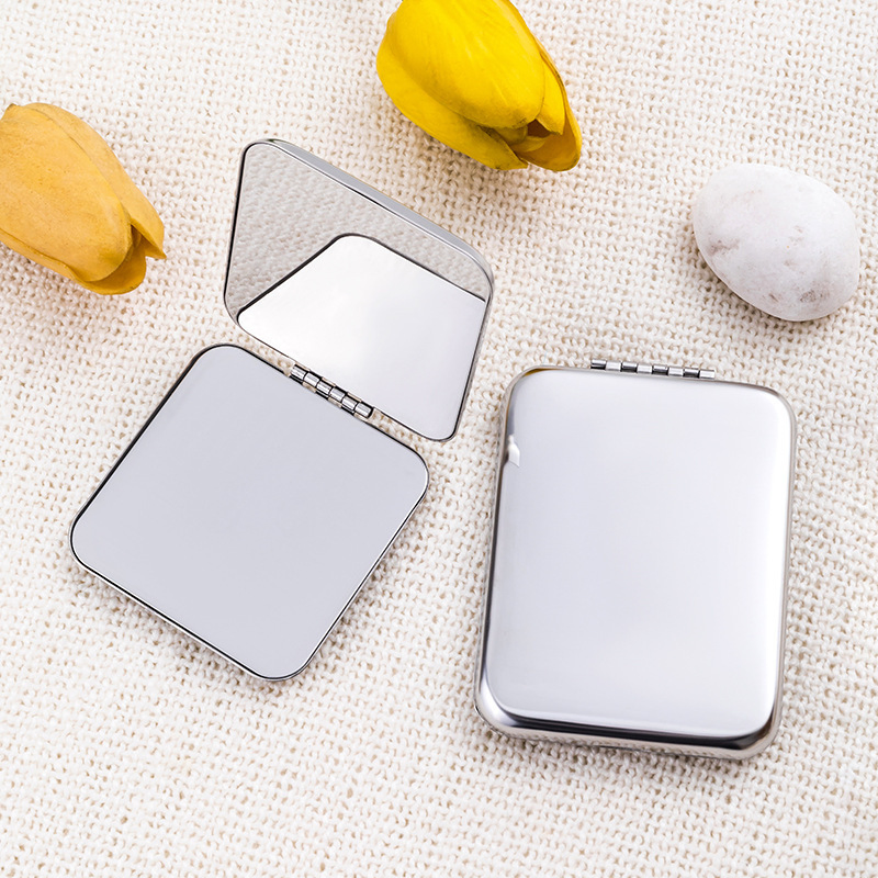 Custom Mirror Cosmetic Pocket Mirror Make up Tool Sublimation Metal Compact Mirror