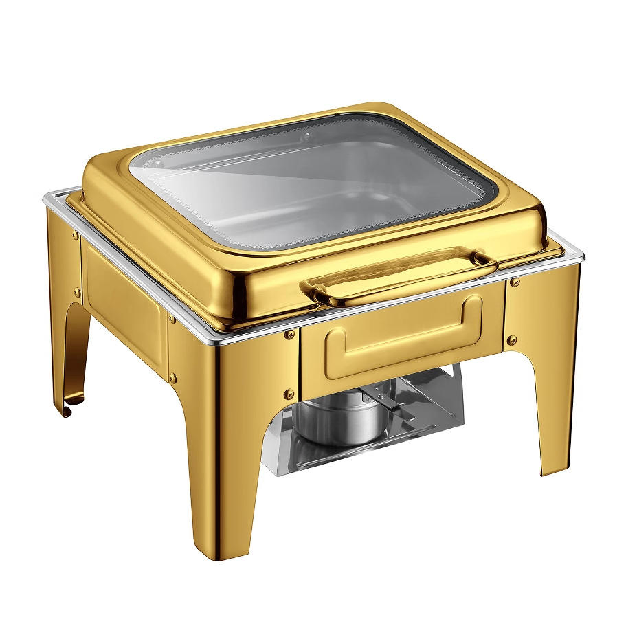 Прямоугольная спиртовая плита для подогрева еды из нержавеющей стали