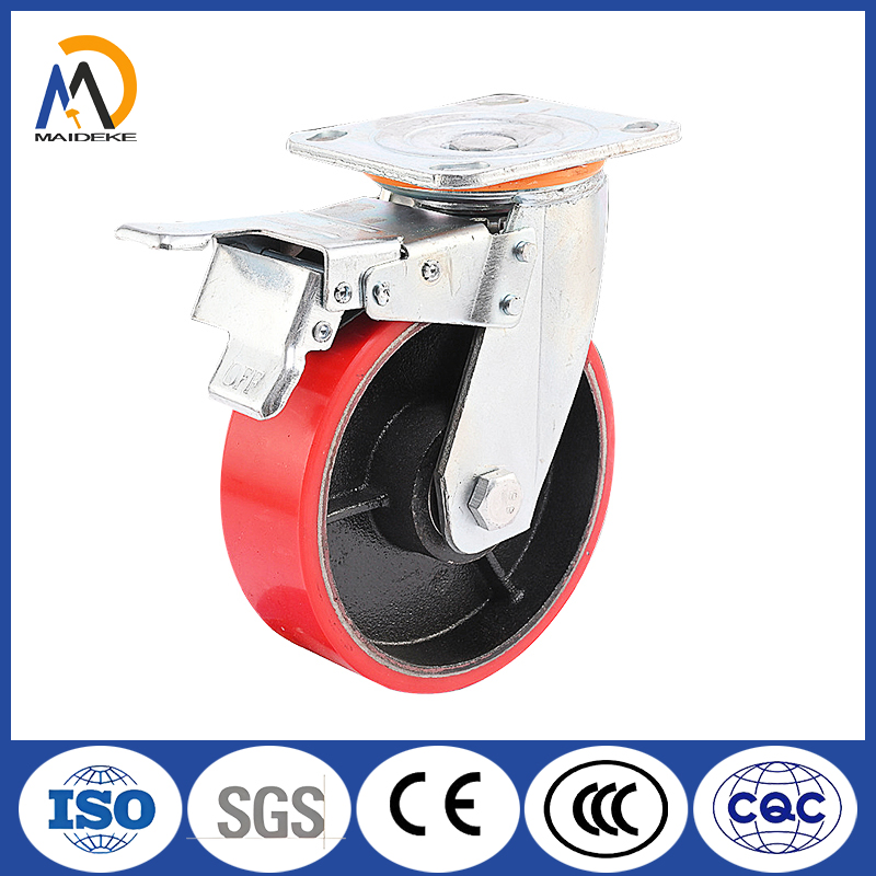 [in Stock]4/5/6/8 Inch Polyurethane Caster Swivel Plate Iron Core Caster for Storage Racks