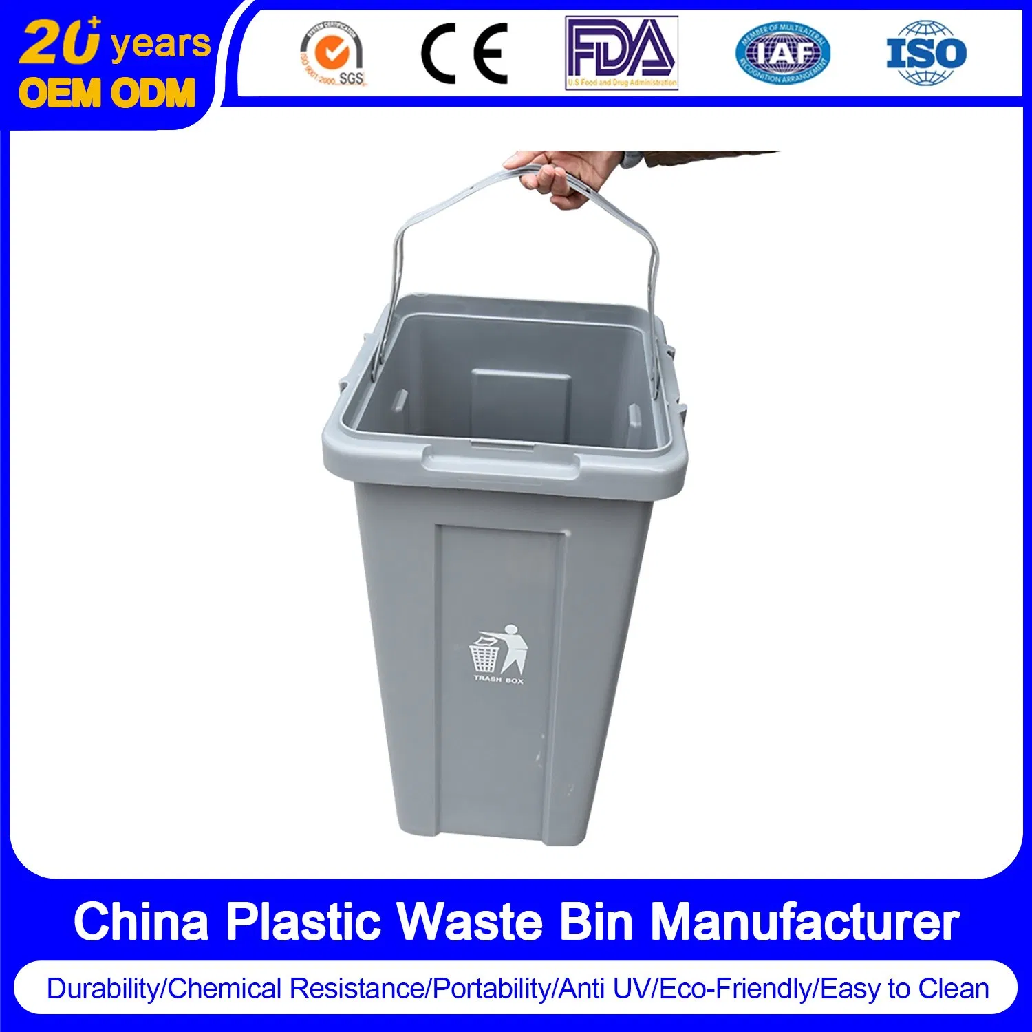 New Waste Containers Small Size 40L/50L/80L Dustbin Indoor Garbage Containers for Home