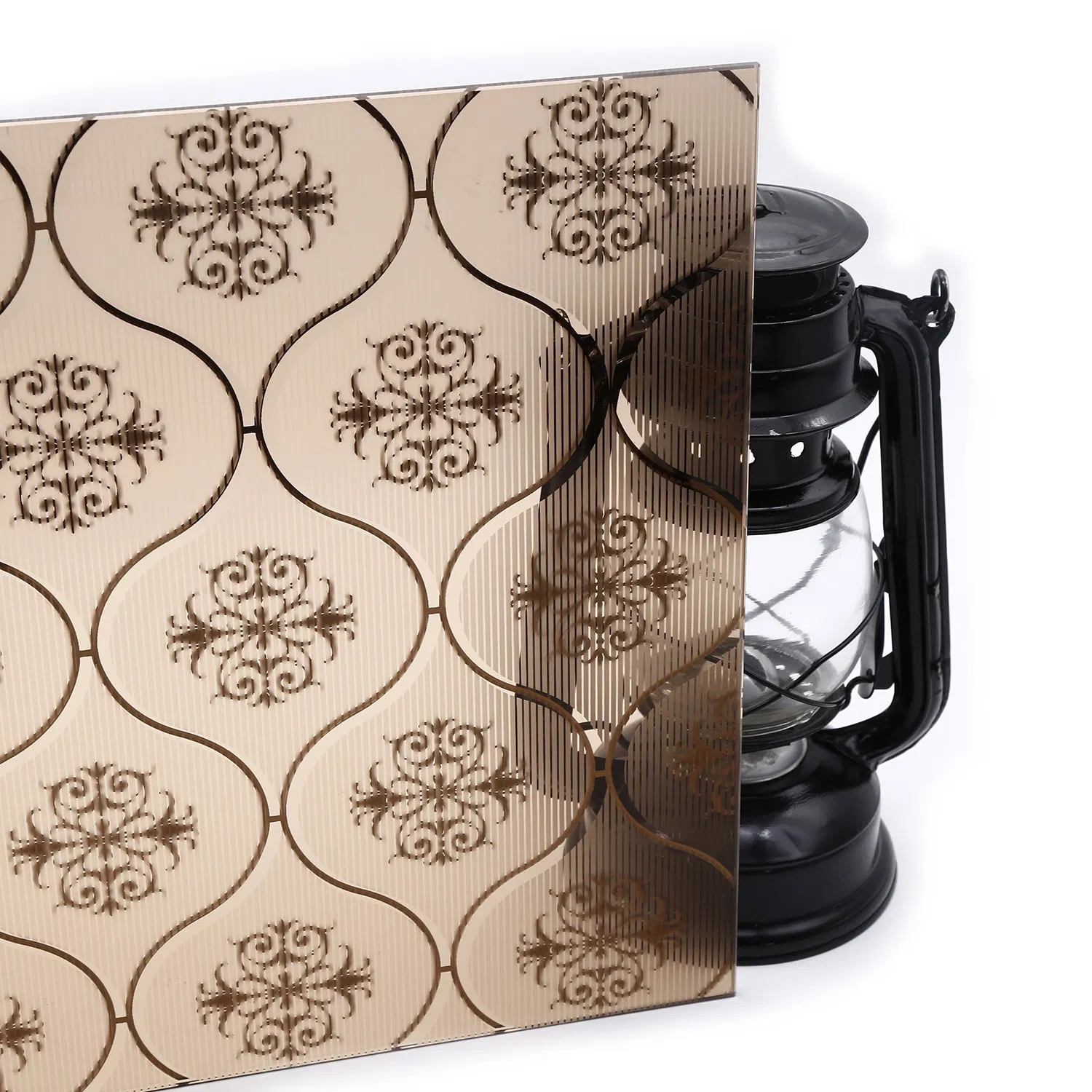 Top Clear Frosted Acid-Etched Glass Patterned Glass
