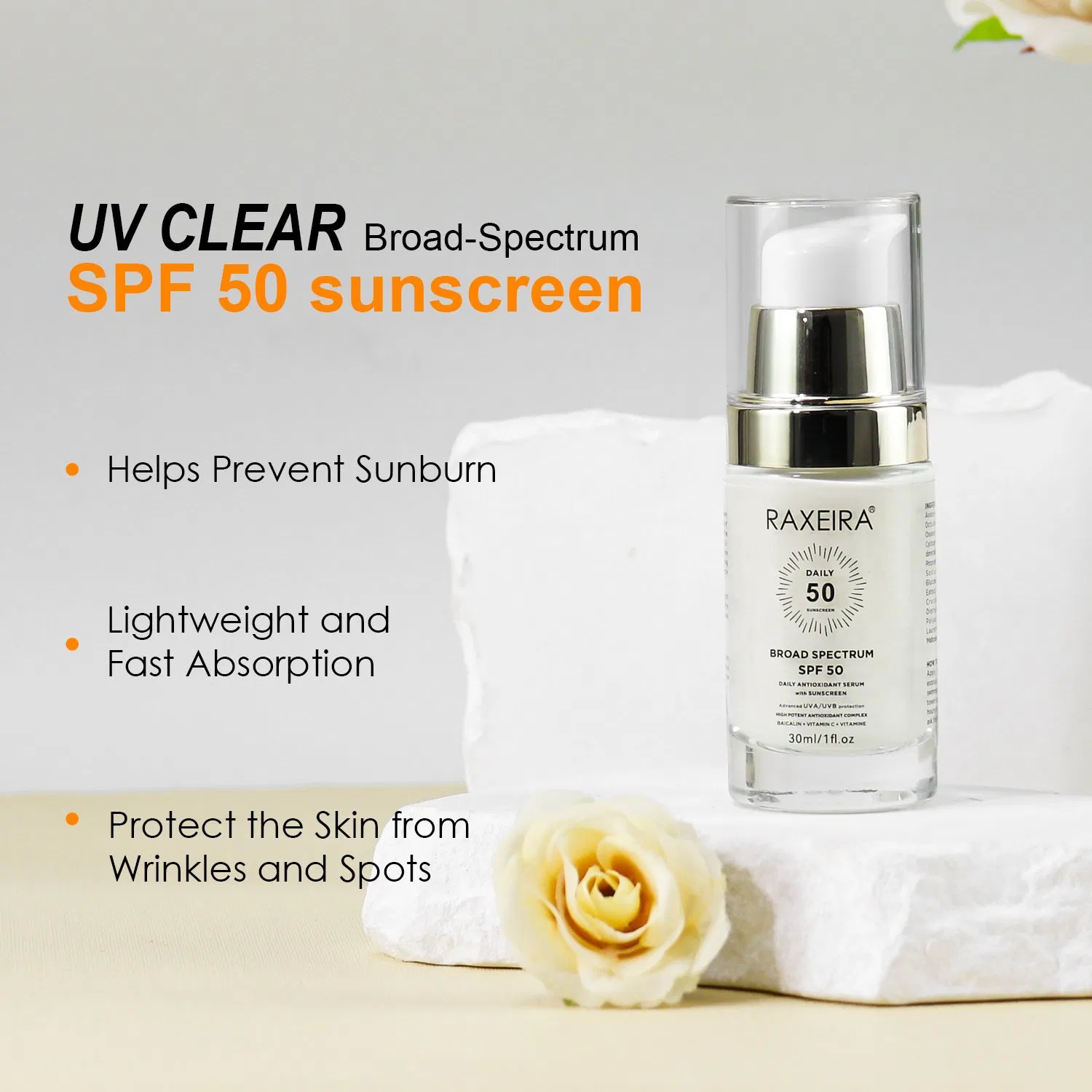 OEM Vegan Formula SPF 50 Mineral Sunscreen Broad Spectrum