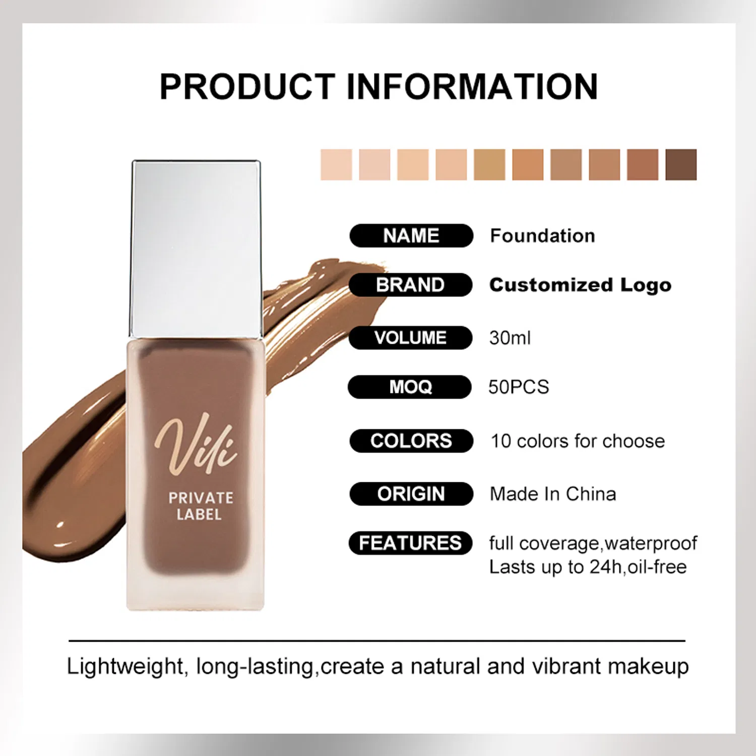 OEM Custom Logo Daily Makeup Foundation