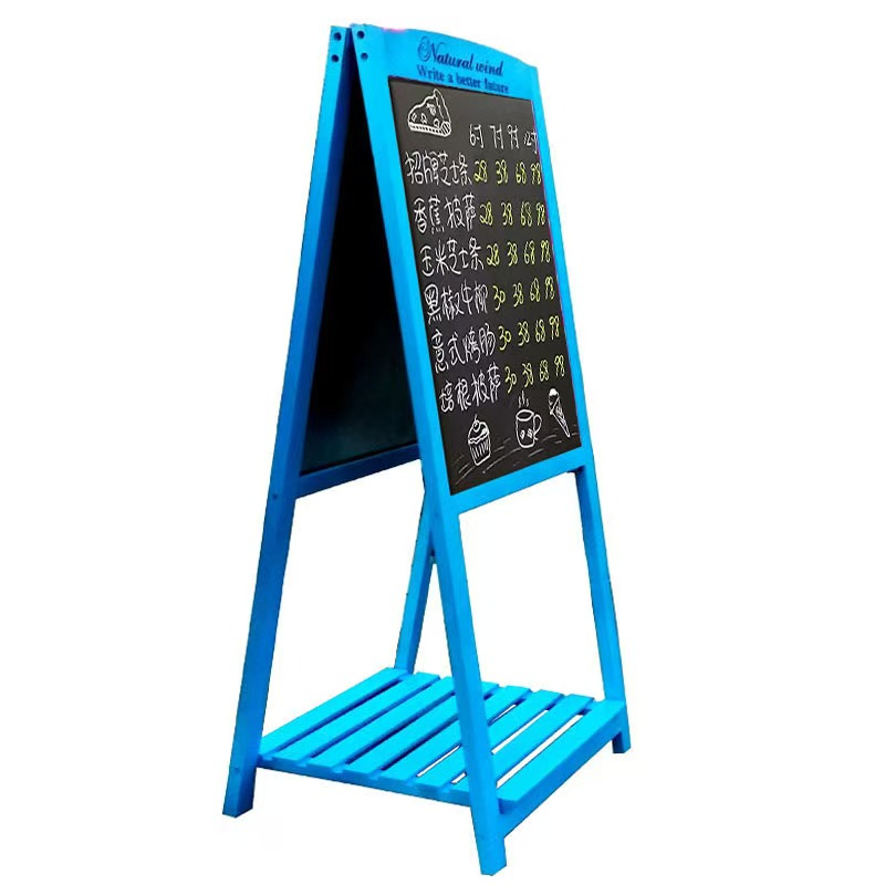 Custom Garden Decorative Folding Chalkboard Wooden Blackboard Flower Stand Shelf