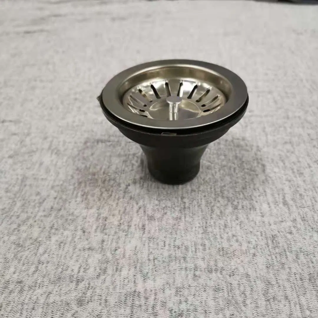Single Bowl Sink Drainer with Overflow Pipe Sanitary Ware Flexible Stainless Steel Kitchen Round Waste Sink Strainer