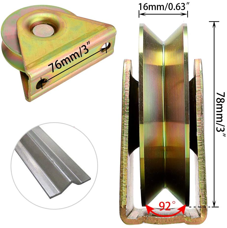 Sliding Gate Wheels Bearing Rigid Caster with Bracket for V Track Rail