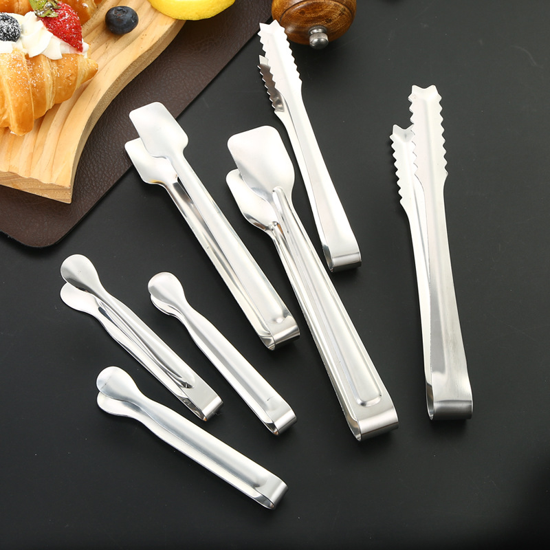 Custom Logo Mini Small Kitchen Accessories 304 Stainless Steel Sugar Ice Cube Clip and Ice Tong