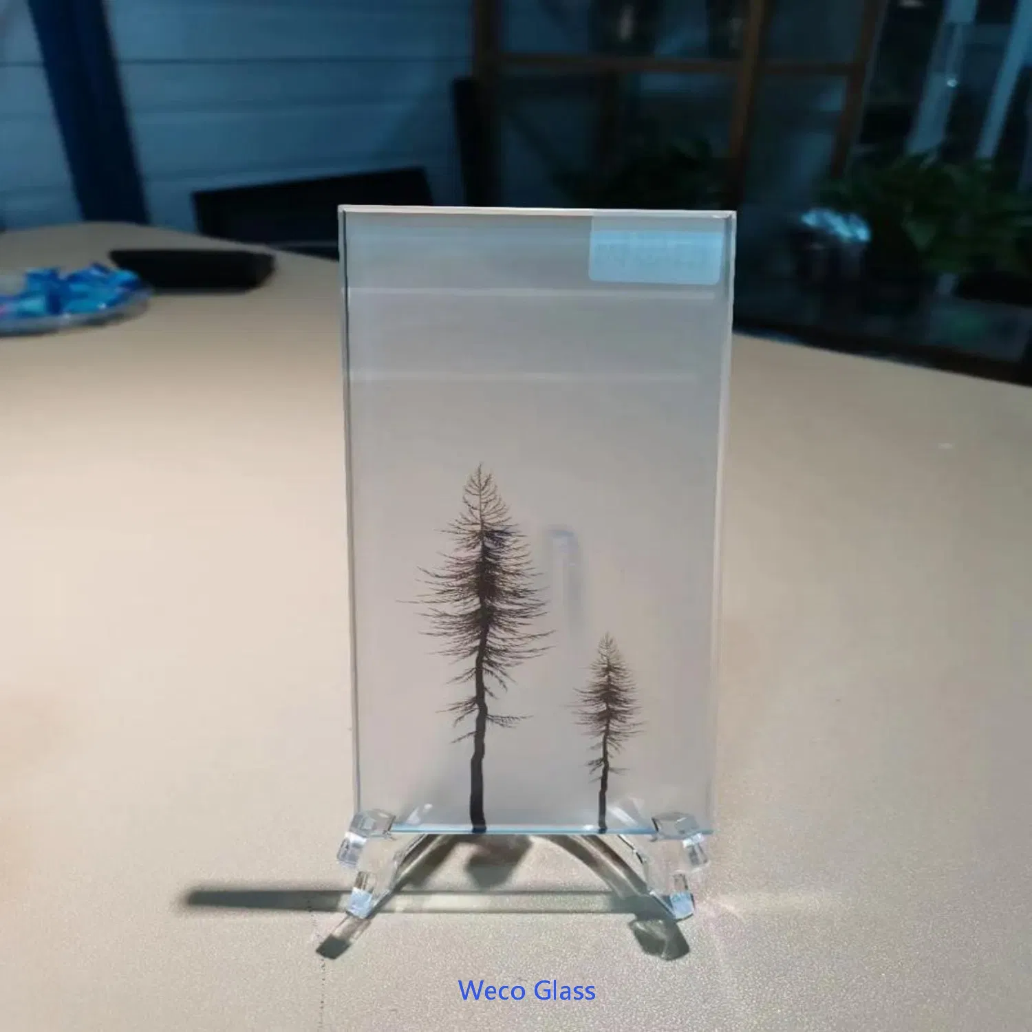 China Factory Supplier Decorative Patterns Acid Etched Glass for Back Painted Applications.