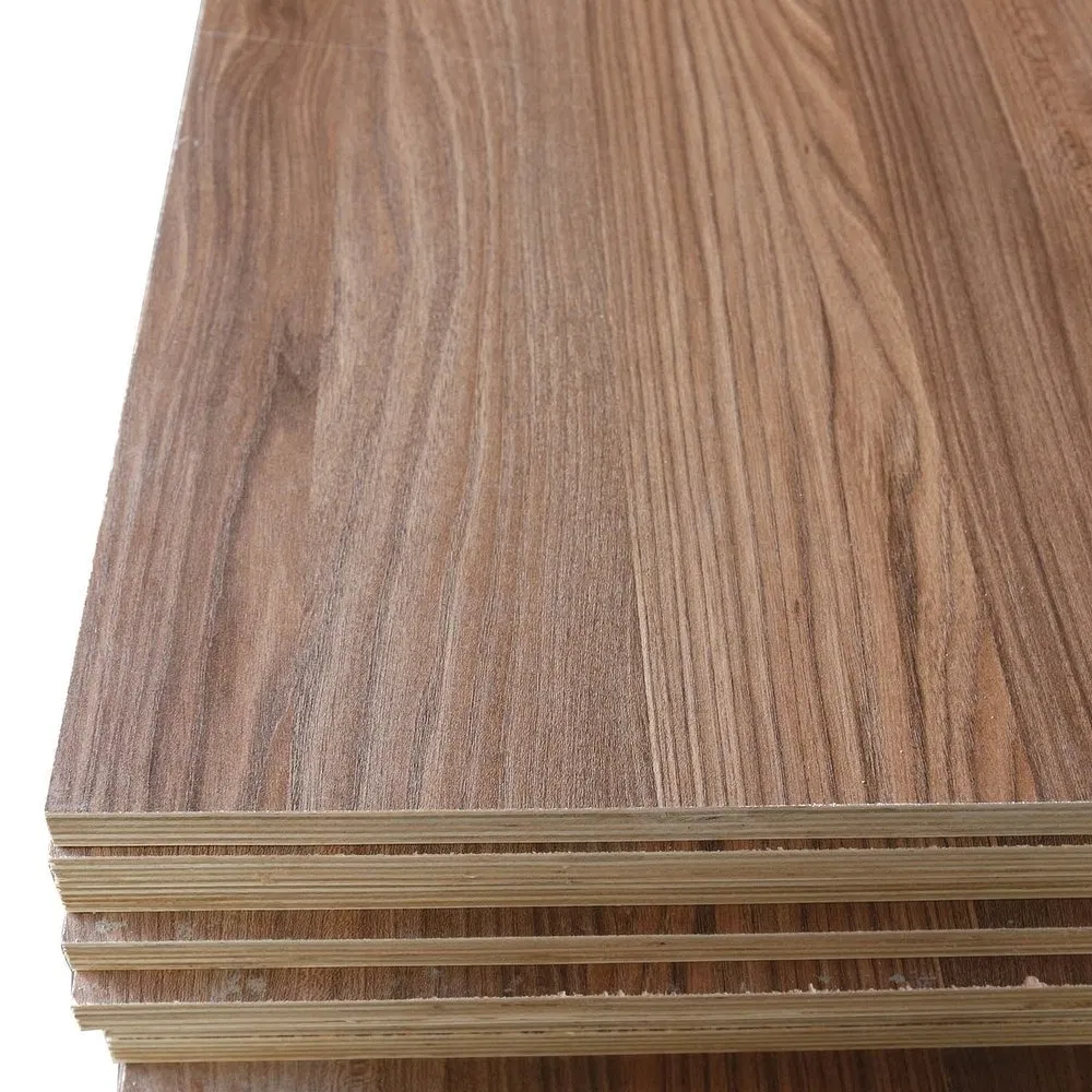 E0 Grade Wood Veneer Melamine Board Panel for TV Accent Walls