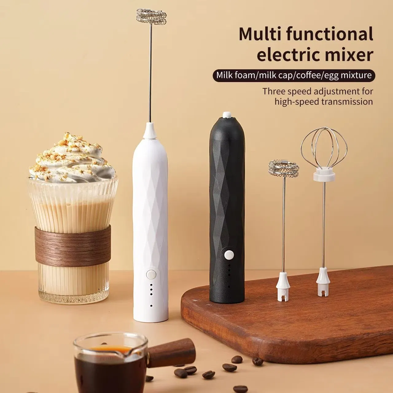 2025 Best Selling Kitchen Gadgets Amazon Milk Frother Maker Bistro Portable Electric Hand Coffee Milk Frother for Making Cappuccinos
