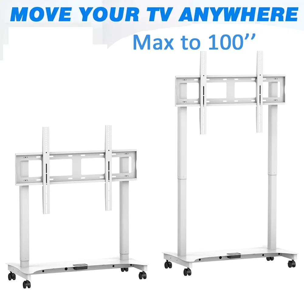 Long Range TV Mounts on Mobile Stand for Large 65-100 Inch Tvs