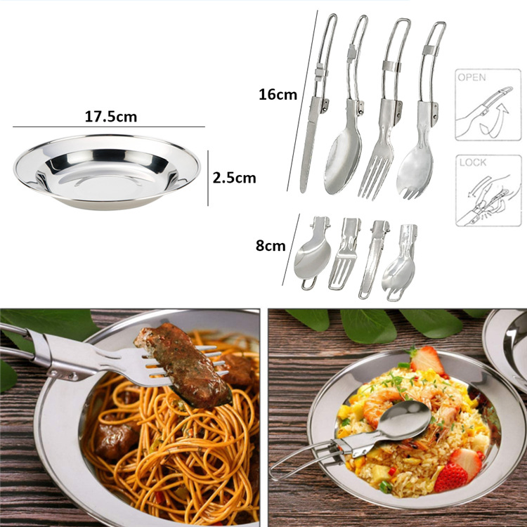 Portable Customized High Quality Aluminum Alloy Ultra Light Outdoor Packing Hiking Climbing Camping Cookware Set