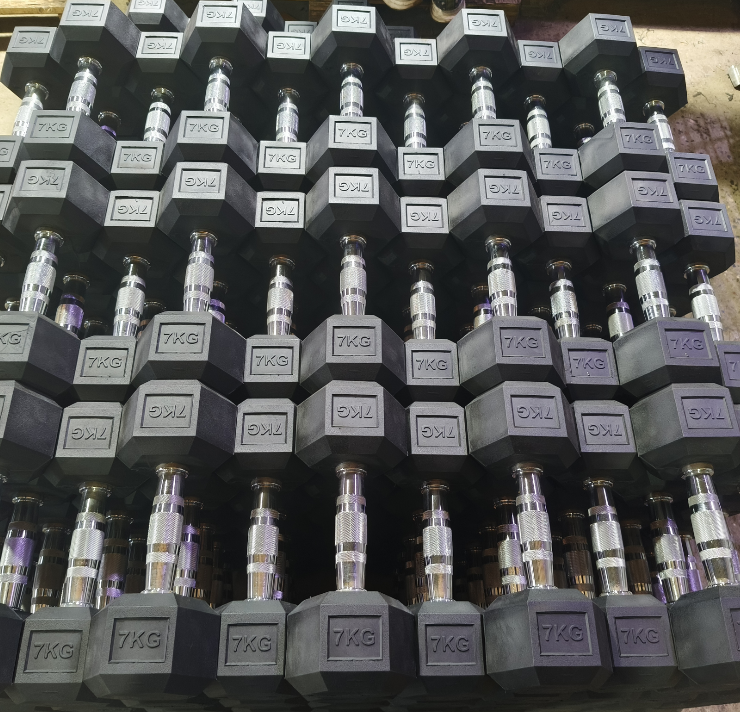 Гантели чугунные шестигранные набор 5-50 кг для дома