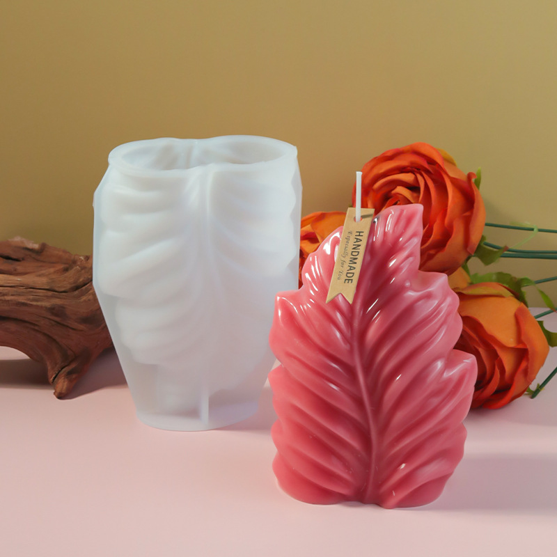 Leaf Candle Mold, Leaf Aromatherapy Gypsum Ornament, Candle Silicone Mold, Exclusively for Cross-Border Supply.