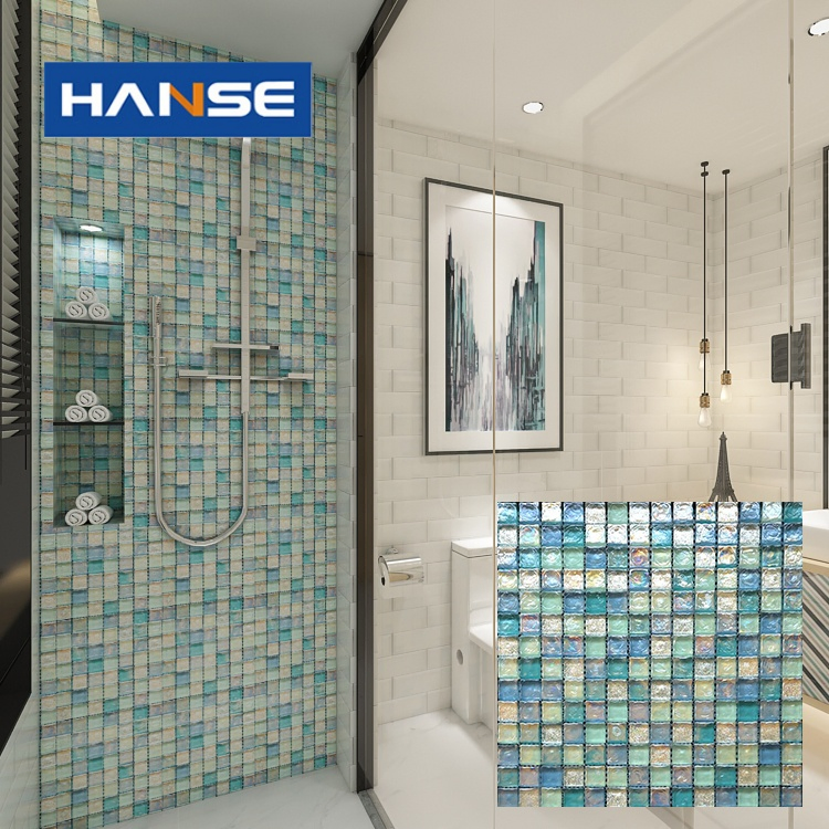 305*305mm with Ice Crackle Square Mosaic Tiles Light Yellow Mosaic