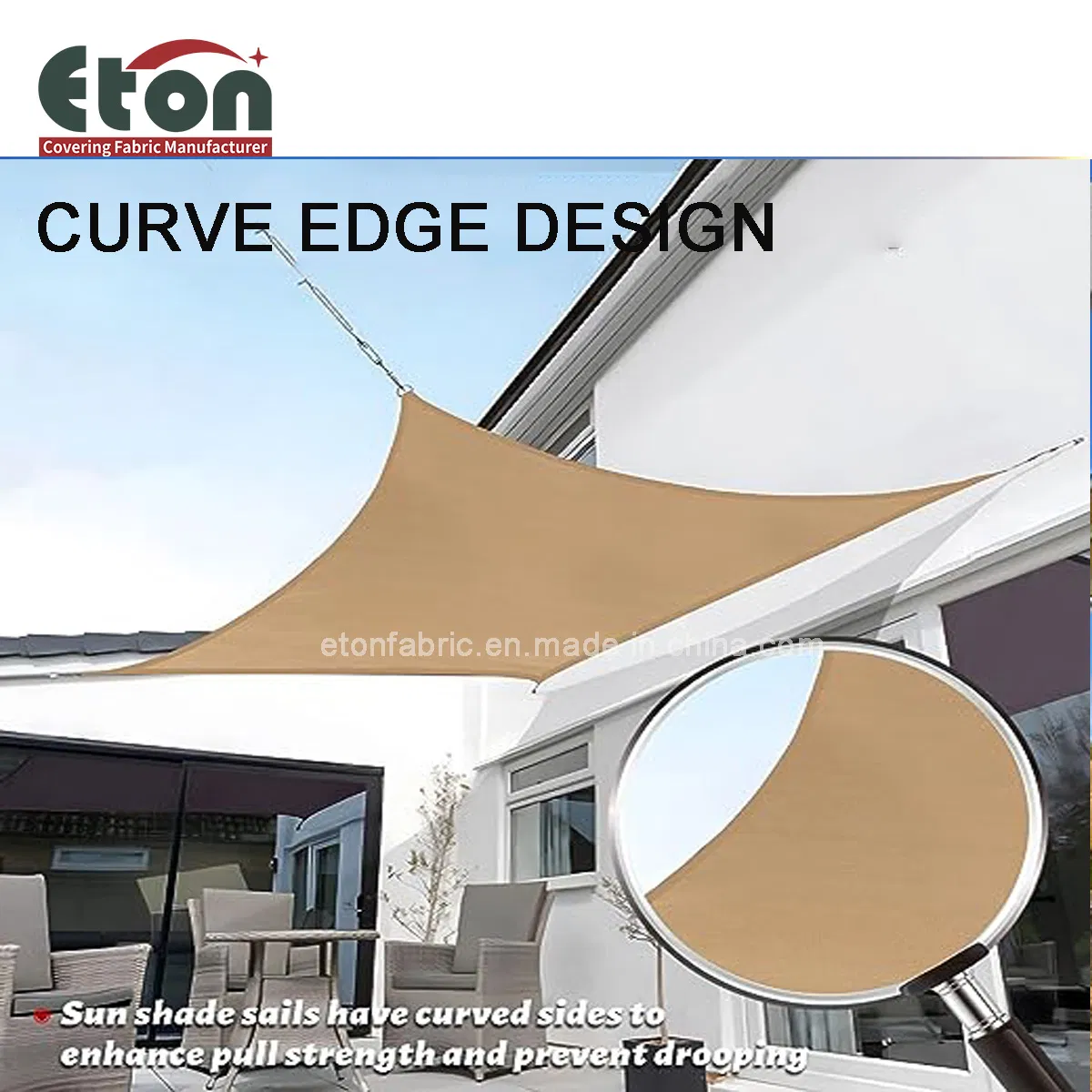 Square Sun Shade Sail for Outdoor Roof, Courtyard, Windows