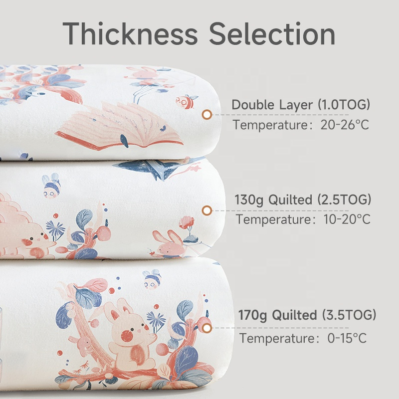 Children Winter Split Legs Sleeping Bag Thermostatic Baby Bamboo Cotton Sleeping Sack