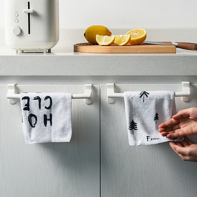 Towel Rack Shelf Hanger with Fixed Hooks Multi-Function No Screws Needed Wbb15862