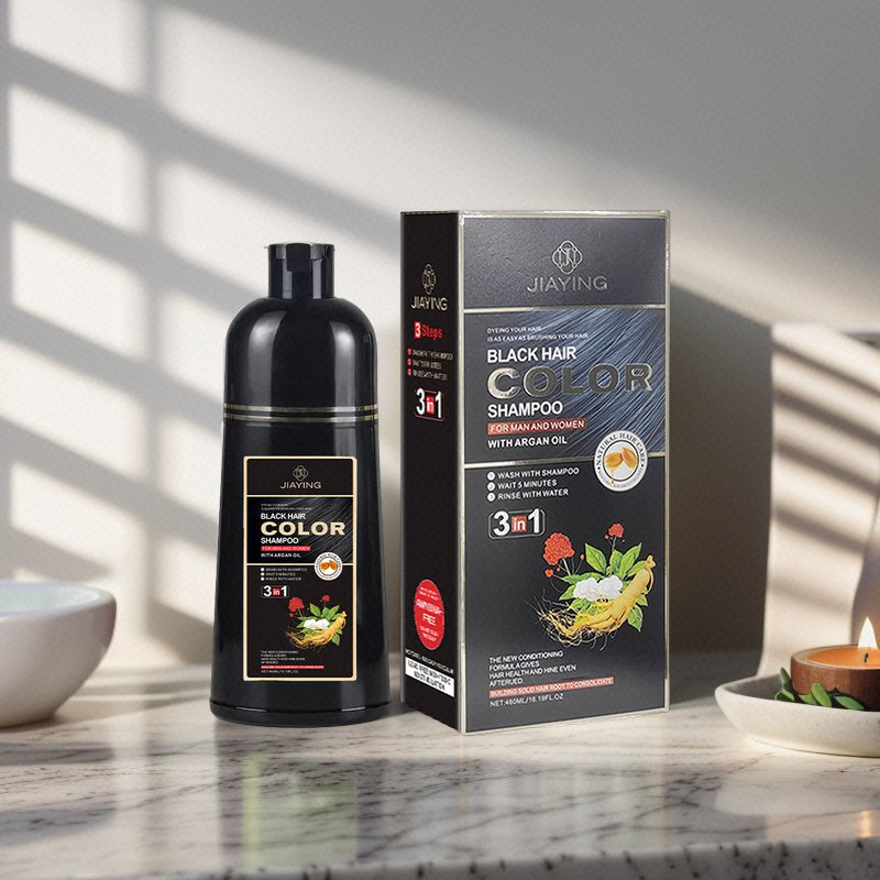 Organic Botanical 3-in-1 Ammonia-Free Permanent Rich Black Hair Color Dye Formula