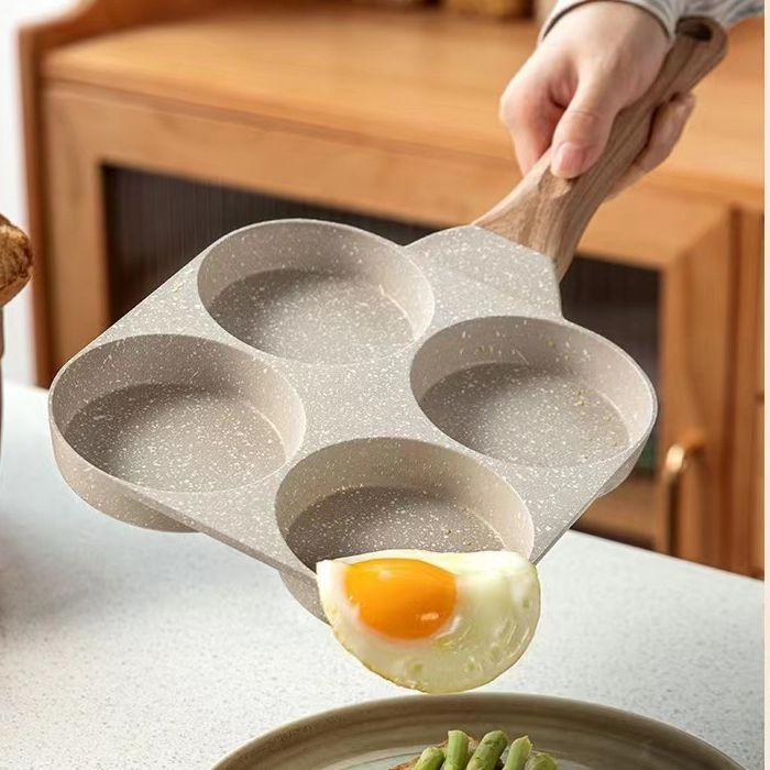 Nonstick Coating 4-Hole Crepe Flat Grill Egg Pan for Breakfast