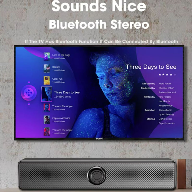 4D Surround Sound Bar Computer Speakers Wired Stereo Subwoofer Laptop Home Multimedia Audio