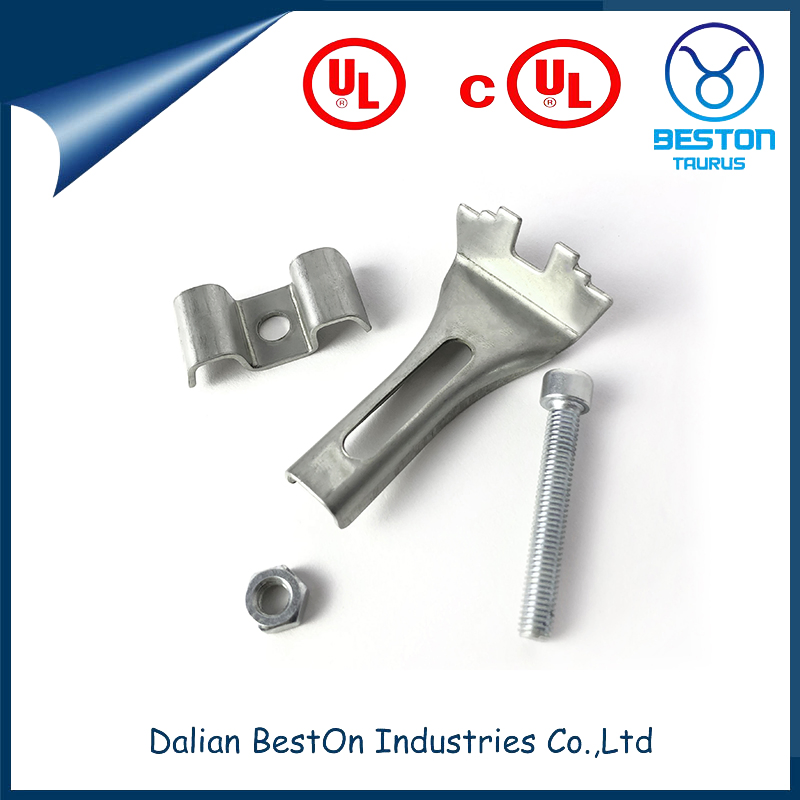 Dalian Beston Channel Beam Clamp High-Quality Weight 0.15749 Lbs Dimensions 5/8" X 1-9/16" X 1" Electro Galvanized Universal Malleable Beam Clamp for 1/4" Rod