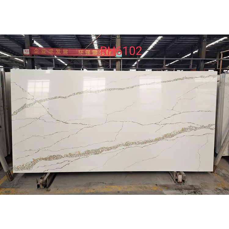 Artificial Quartzite Countertop Calacatta Marble Engineered Quartz Stone Slab