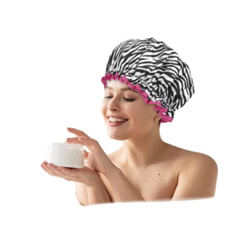 Promotional Multiple Repurchase Reusable Waterproof Double Protection Elastic Shower Caps