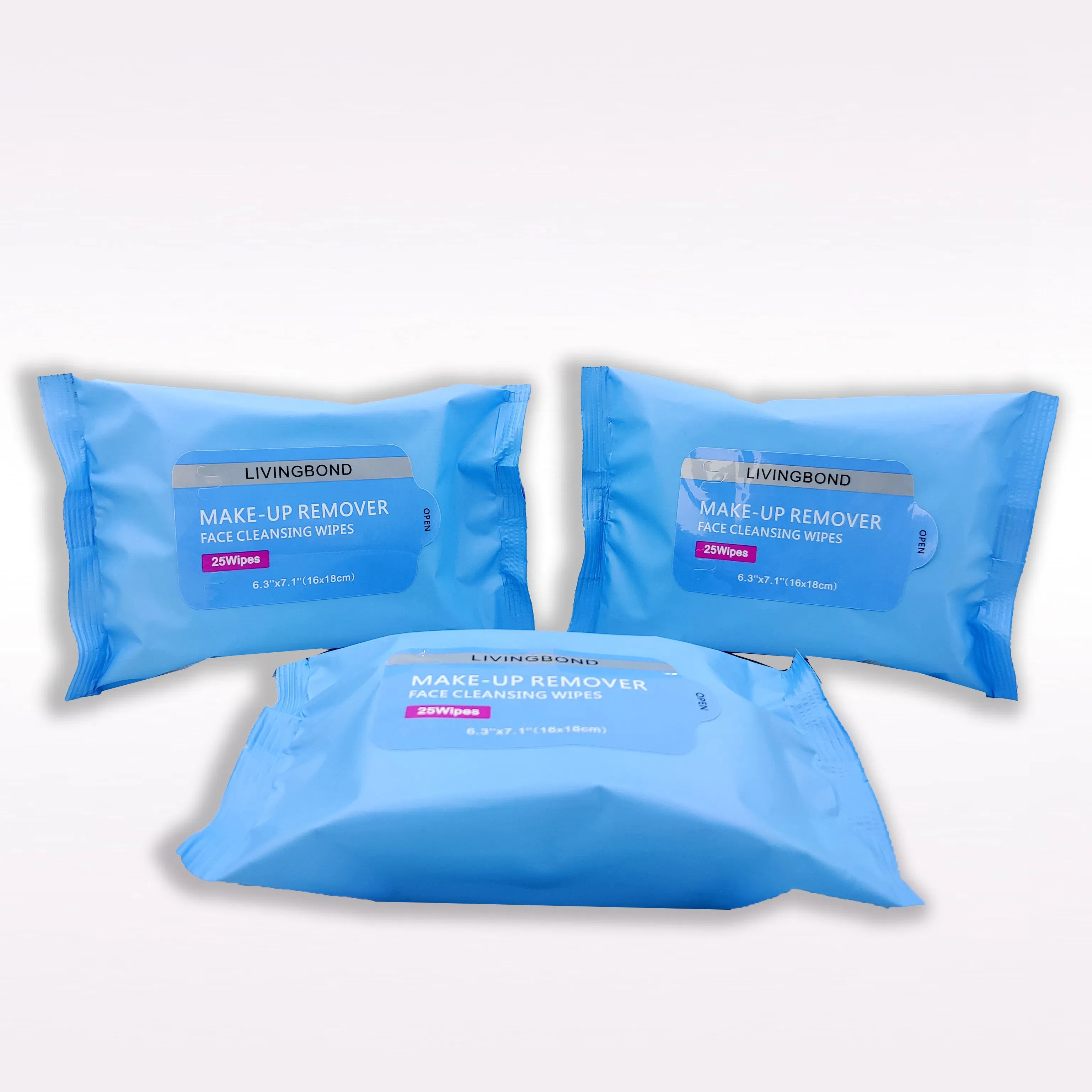 25PCS/Pack Makeup Remove Wet Wipes Customized Cleansing Face Feminine Wet Wipes Private Label Make up Wipes in Stock Available