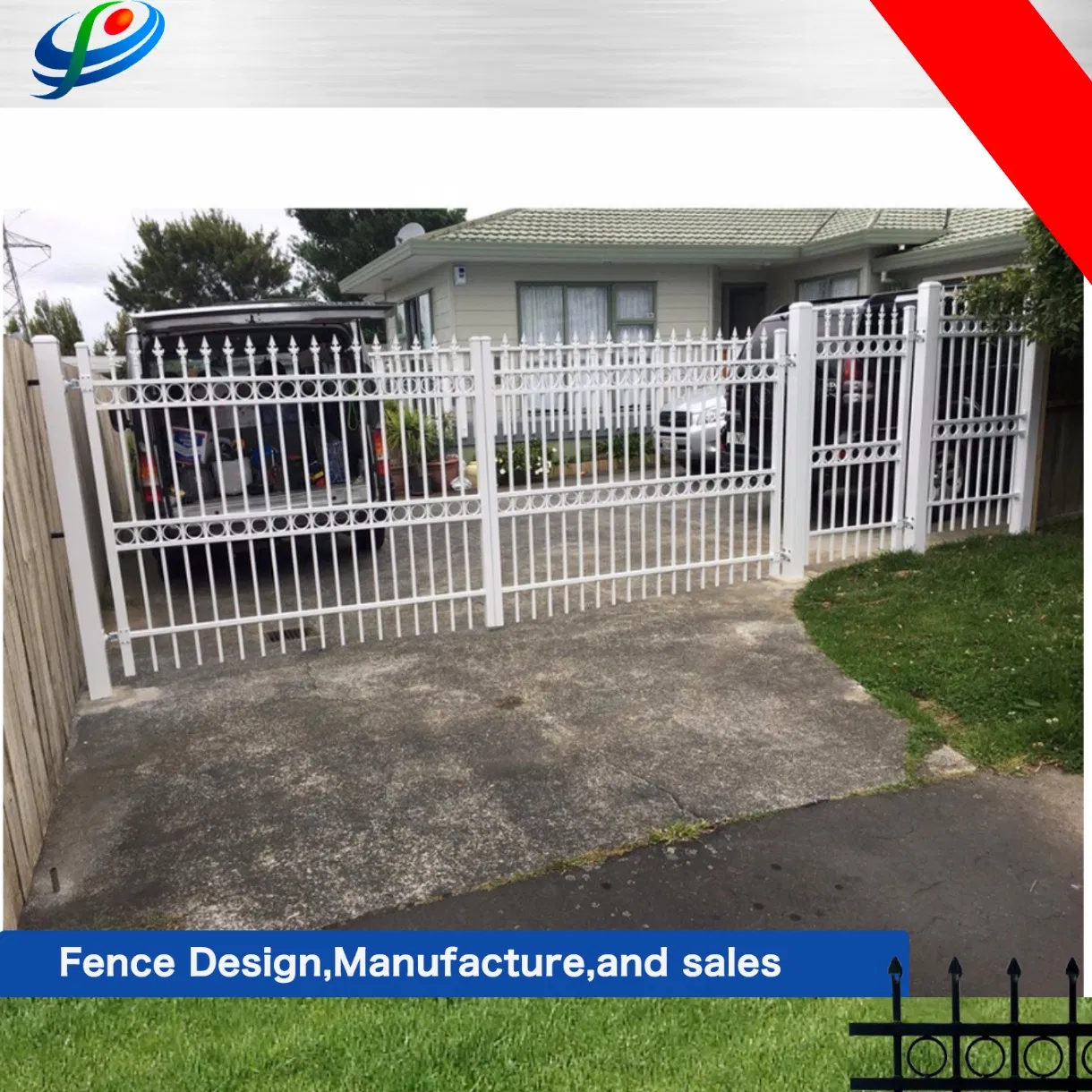 Aluminium Picket Gate High Security Double Swing Gate