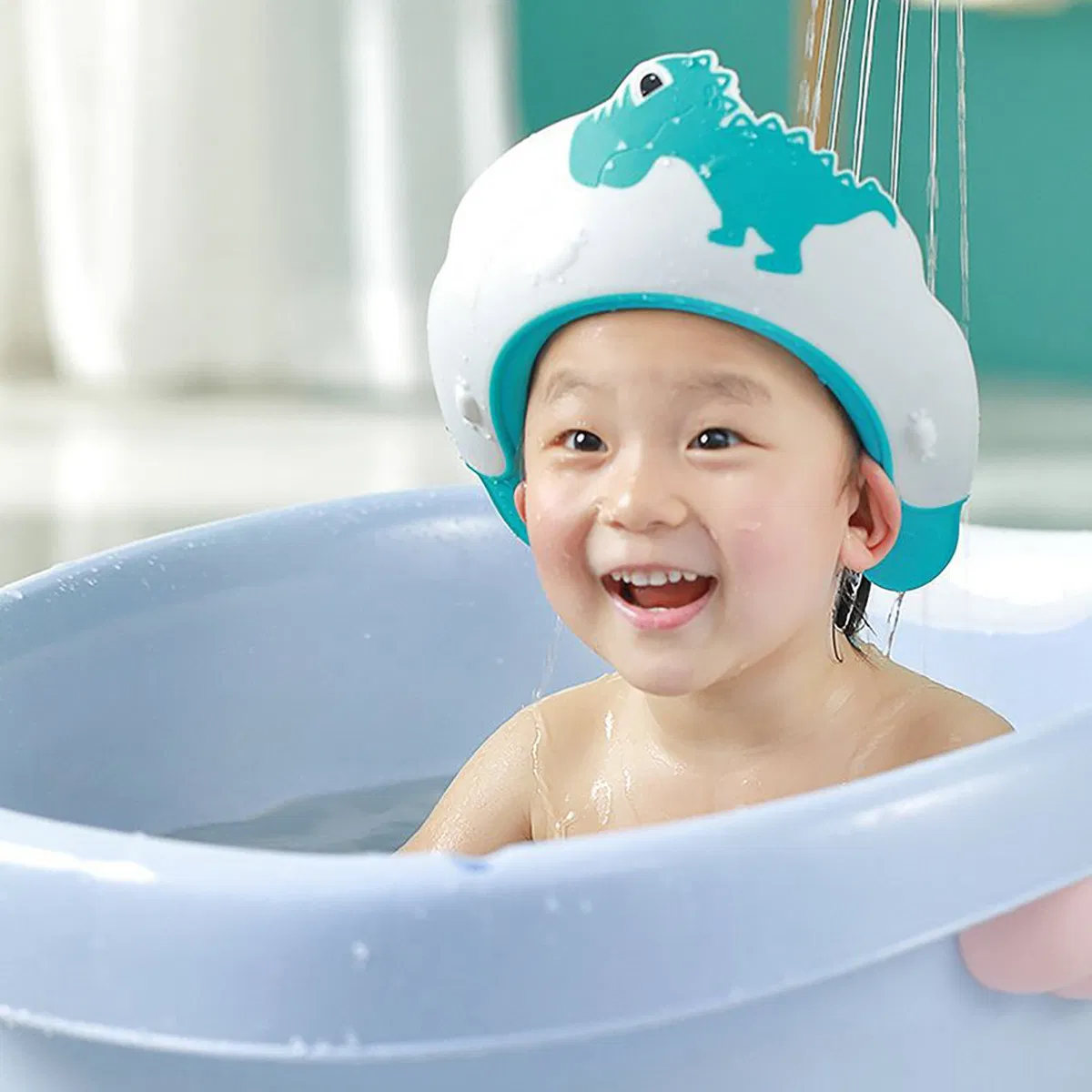 Best Selling Waterproof Plastic Adjustable Baby Bathroom Cap