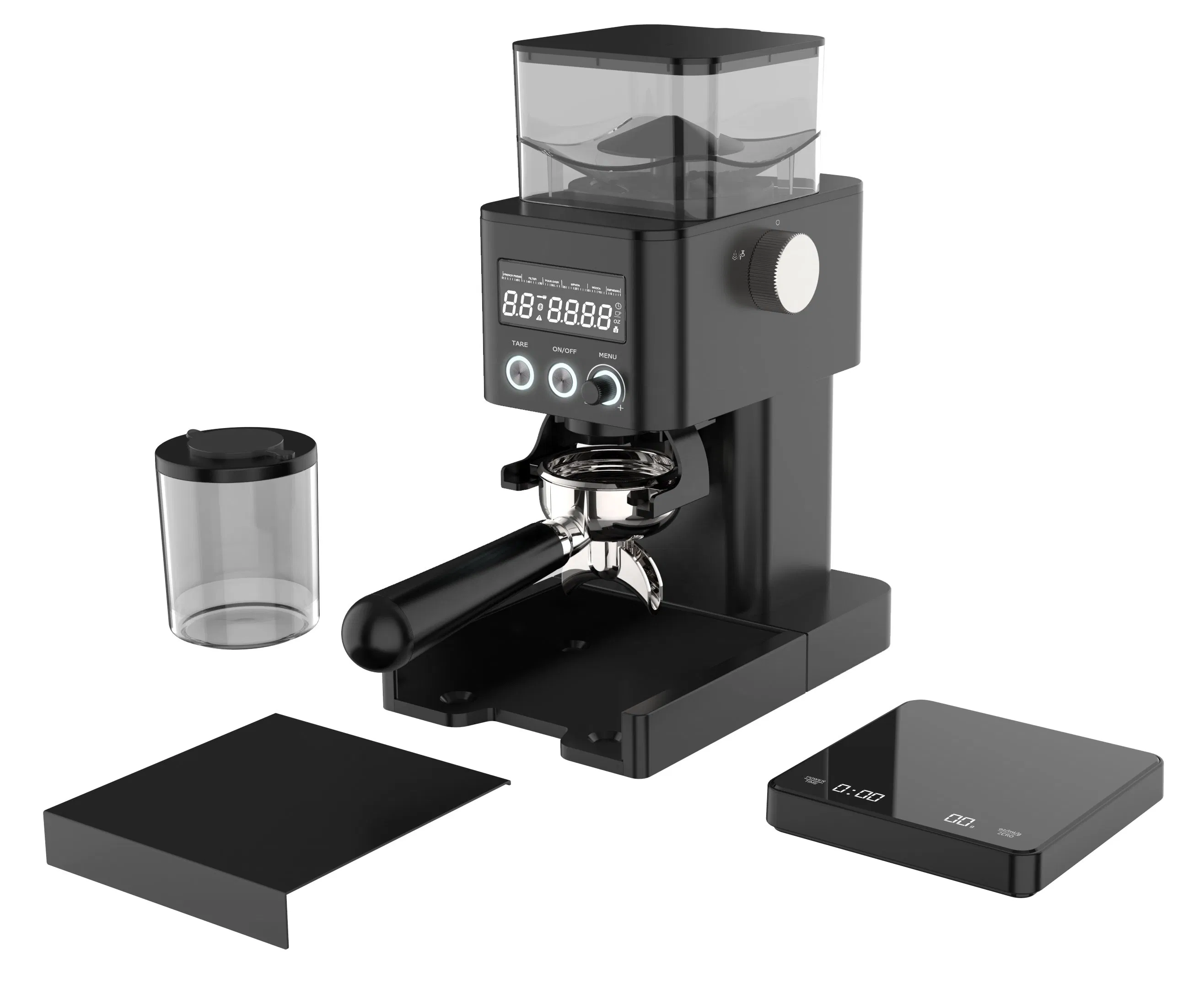 Electric Coffee Grinder with LED Screen & Scale Device, Coffee Grinder, with 31 Precise Settings, for Espresso Drip and French Press, Stainless Steel