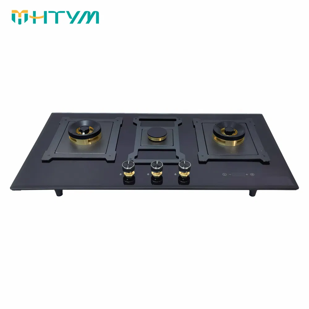 Timer Gas Hob with 3 Burners and Copper Construction Features Gas Stove