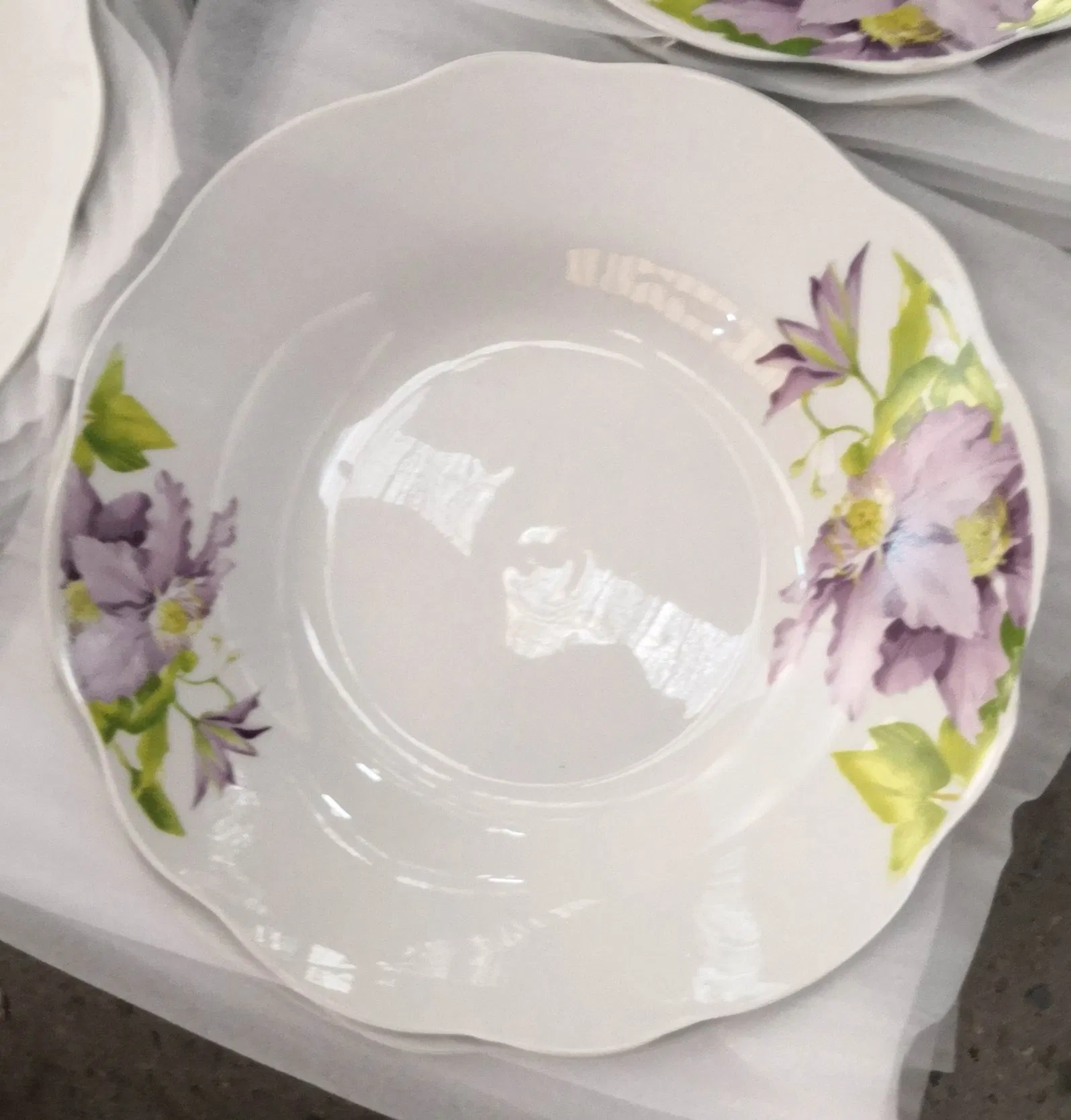 10"Soup Plate Simple Decal Cut Edge Porcelainware Ceramics Tableware
