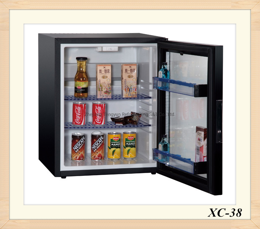 40L Black Color Solid or Glass Door Vertical Portable Cooler Box Fridge Hotel Minibars Guestroom Facility