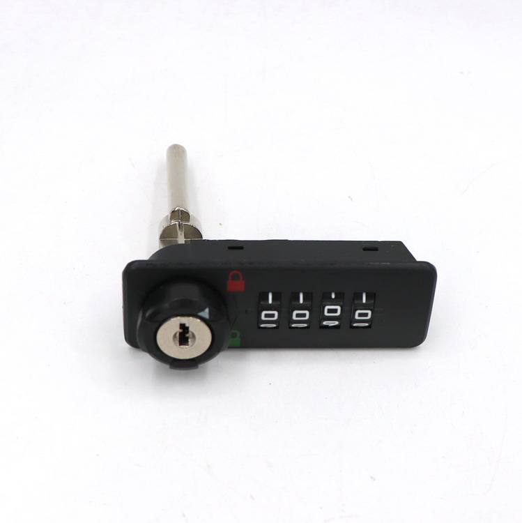 Mechanical Black ABS 4 Dials Password Triple Desk Drawer Combination Lock