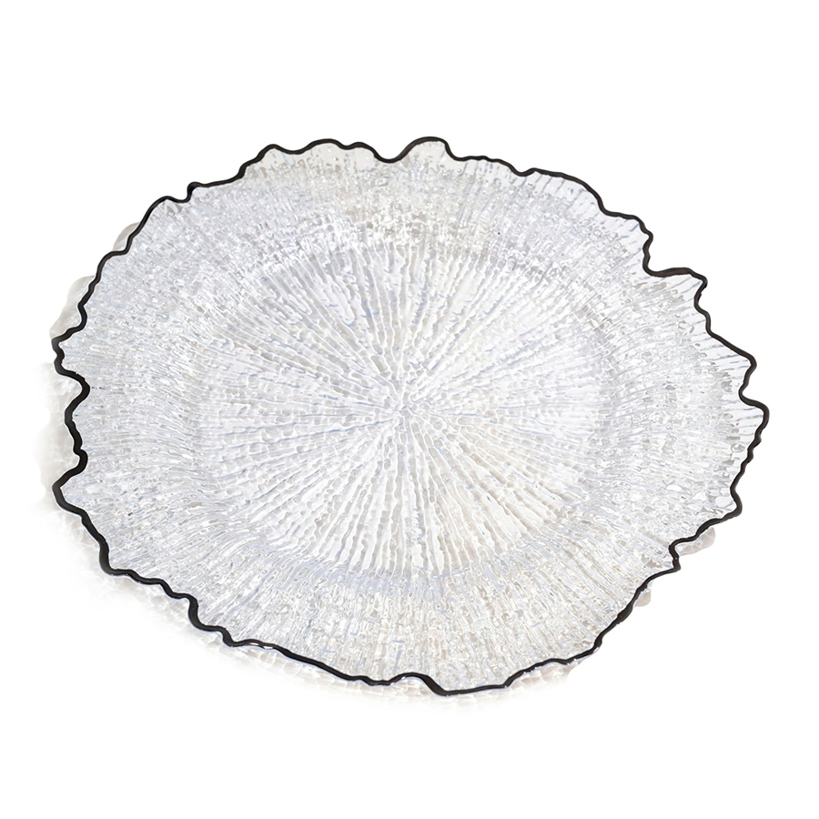 Vibrant Color Transparent Color PP Material Plastic Disposable Charger Plate for Resort