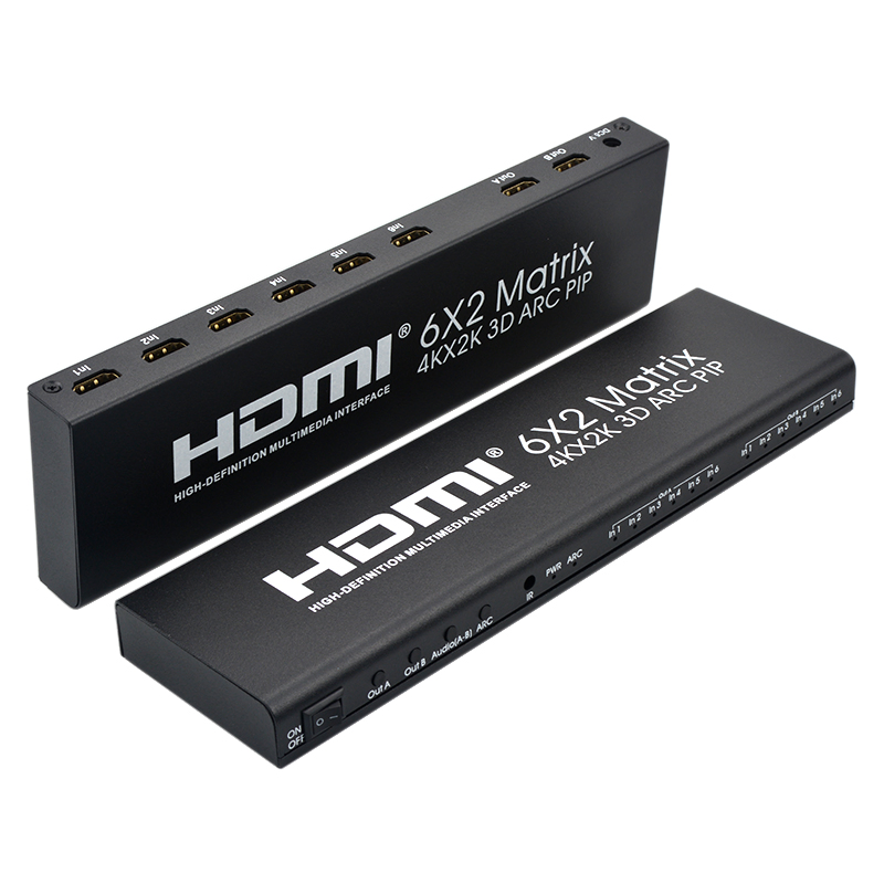 Матричный коммутатор HDMI 6x2 4K@60Hz