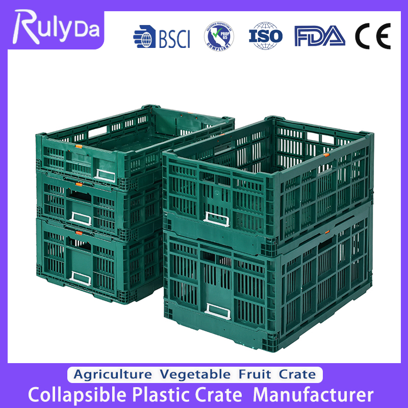 Transport Moving Logistic Mesh Stackable Nestable Fruit Vegetable Bottle Egg Foldable Agriculture Turnover Storage Collapsible Plastic Crate Manufacturer