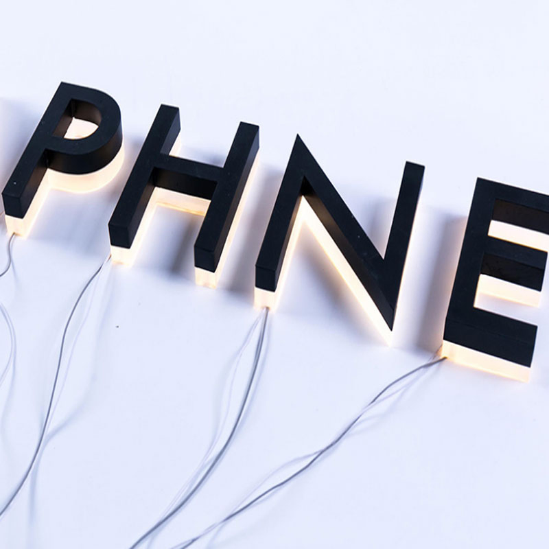 Stainless Steel LED Letters with Acrylic Front Name Advertising Sign