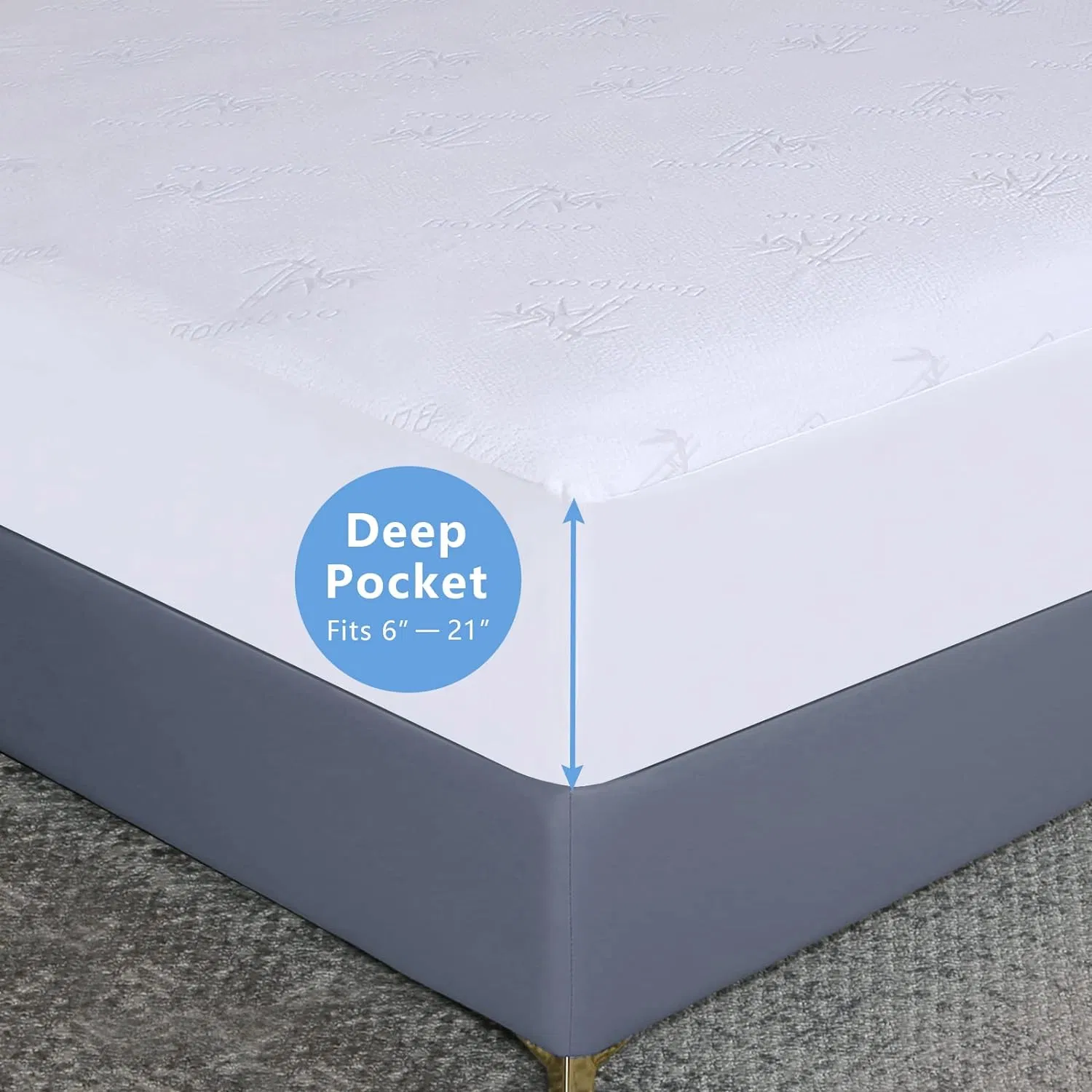 Breathable Noiseless Waterproof Mattress Protector Queen Size Mattress Cover