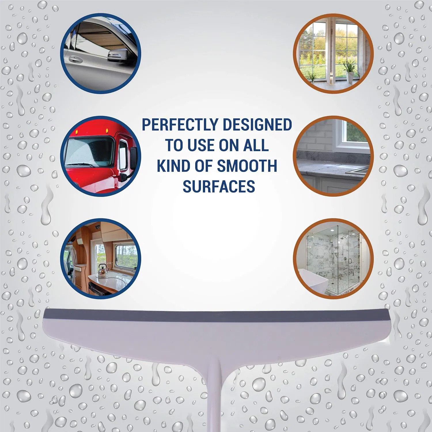 Wholesale Window Mirror Silicone Non-Slip Handle Glass Cleaning Squeegee Scraper
