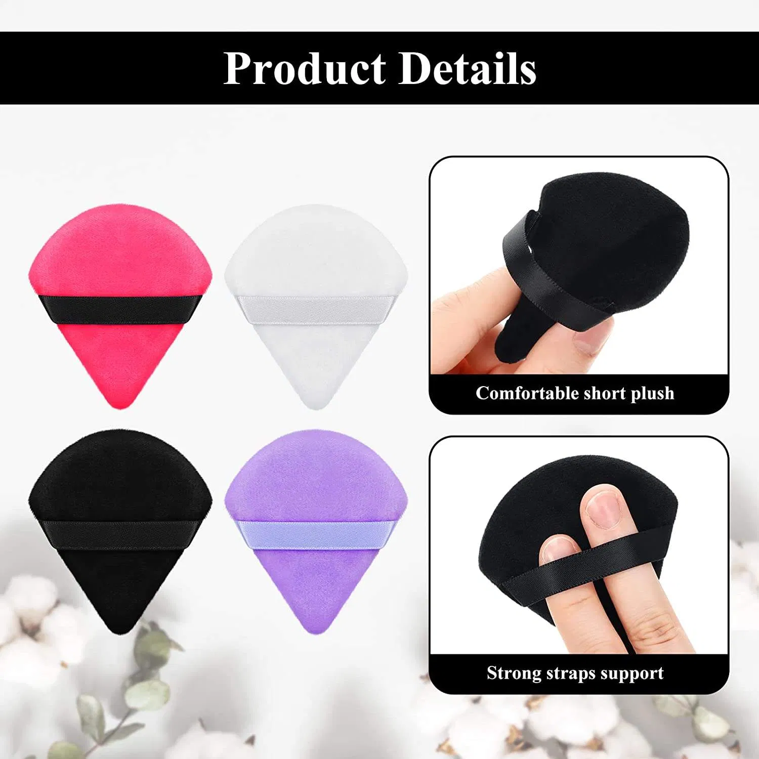 Wholesale 12PCS Triangle Makeup Puff Ultra Soft Powder Puff Makeup Sponge Loose Mineral Powder Wet Dry Triangle Powder Puff