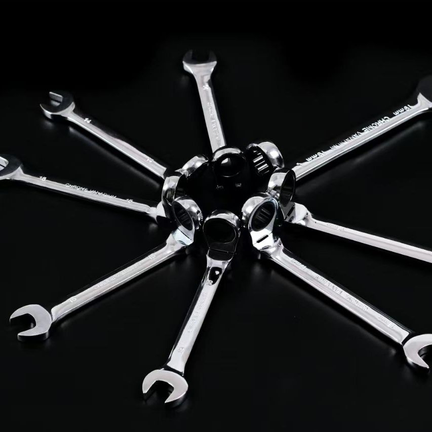 Mirror Finish 6-32 mm Flexible Head Ratchet Wrench Set, Factory Price