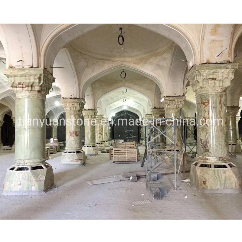 Natural Marble Onyx Stone Columns for Hotel/Villa/Shopping Mall/Infrastructual Projects Decoration