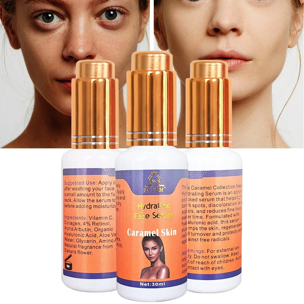 Caramel Skin Serum High Quality Moisturizing Face Lightening Serum Hyaluronic Acid Whitening Dark Spot Remover Serum for Face