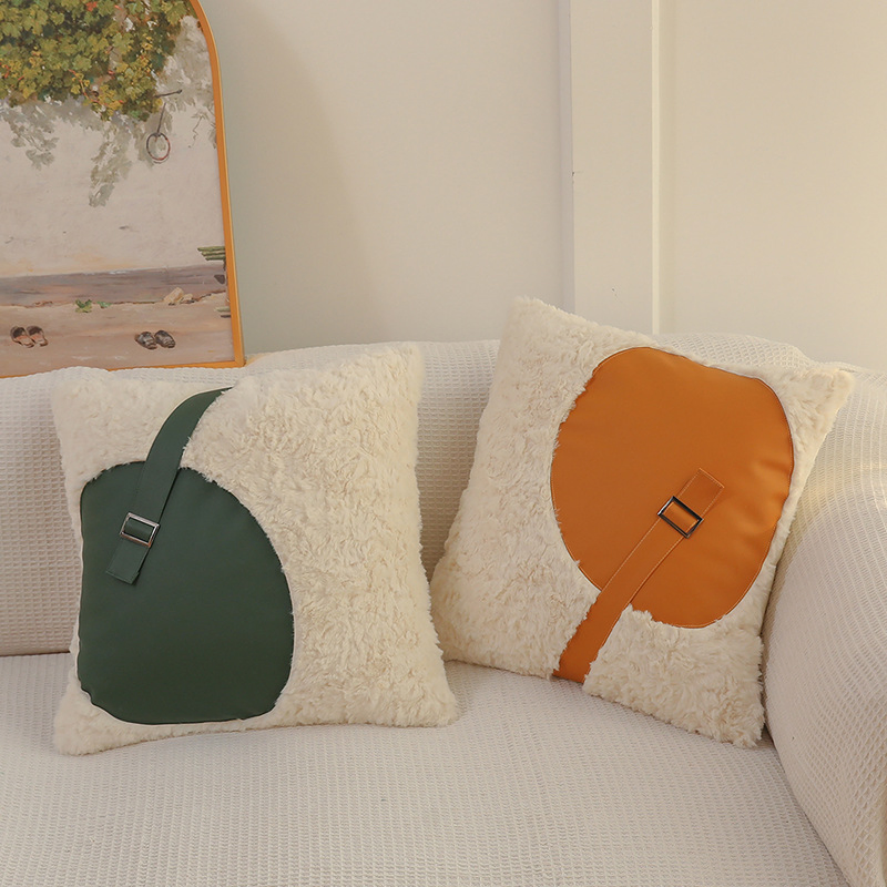 Pillowcases PU Modern Farmhouse Neutral Decorative Faux Leather Pillowcases